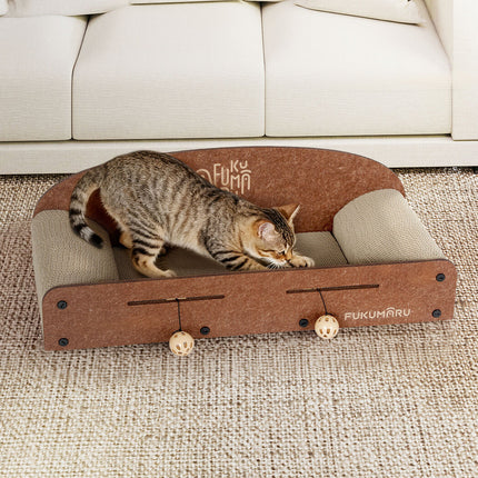 Pawz Cat Scratching Board Corrugated Cardboard 2 Balls-2102558633337425926