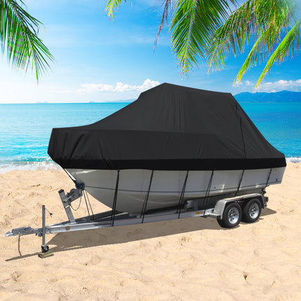 Boat Cover 12-14 FT Trailerable Weatherproof Black 14FT-2018816807930040327