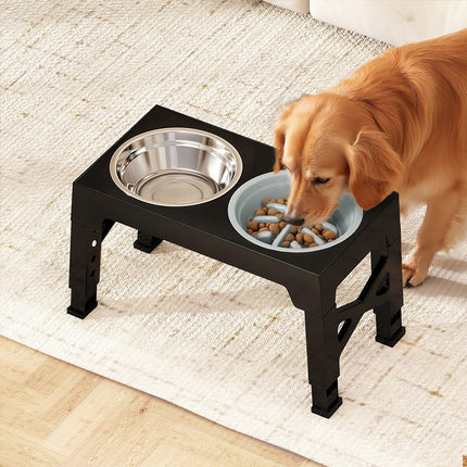PaWz Elevated Dog Bowls 2 Stainless Steel Bowls and 1 Slow Feeder Bowl-2102558291707170823