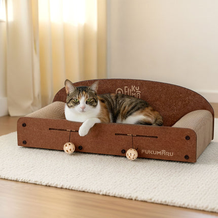 Pawz Cat Scratching Board Corrugated Cardboard 2 Balls-2102558633337425927