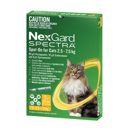 NexGard Spectra Spot-on Cats 2.5-7.5kg 3pk-2102558097007579138
