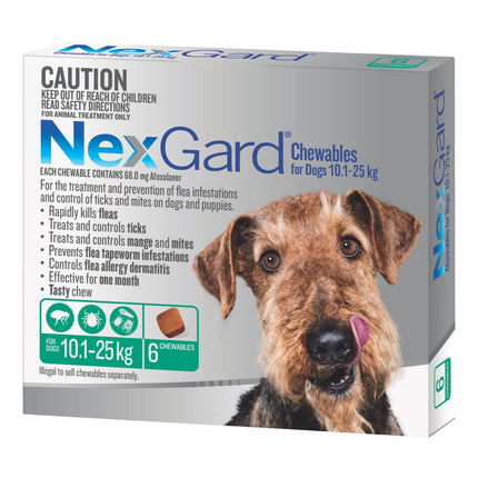 Nexgard Large Dogs 10.1-25Kg Green 6pk-2102558650336940032