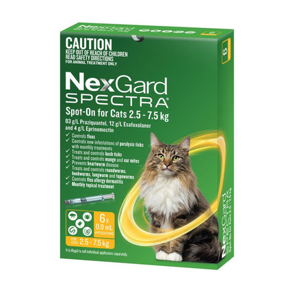 NexGard Spectra Spot-on Cats 2.5-7.5kg 6pk-2006732765676048385