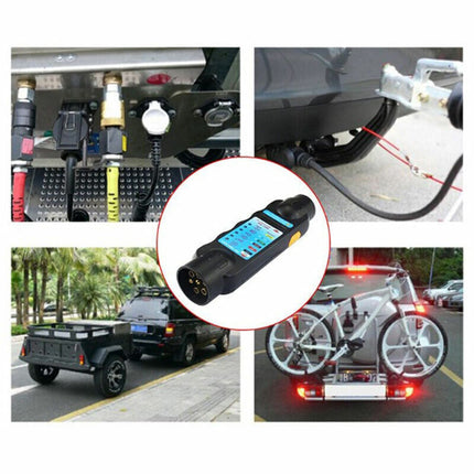 7-Pin Trailer Light Tester - Tow Bar Socket Circuit Diagnostic Tool for Caravans & Trailers