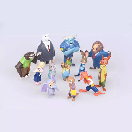 12PCS Zootopia Judy Nick Mr Big Mini PVC Figures Set