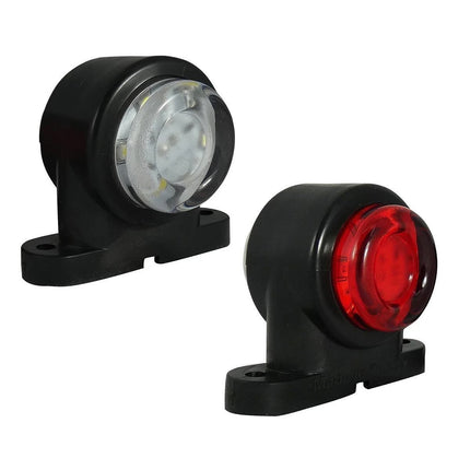 2x Mini Dual Side Rubber LED Marker Lights for Trailer, Truck, and Camper Outline, 12-24V