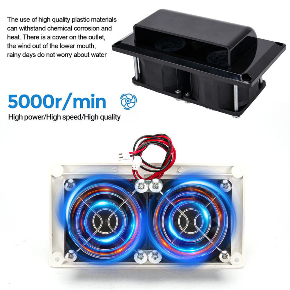 12V 15W RV Side Vent Fan | Powered Roof Ventilation Exhaust Fan for Motorhome, Caravan, Camper Trailer