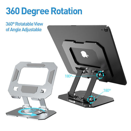 Portable Metal Desktop Swivel Stand for Tablet & Laptop, iPad Pro/Air