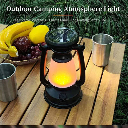 Solar & USB Rechargeable LED Camping Lantern for Tent Hiking Outdoor