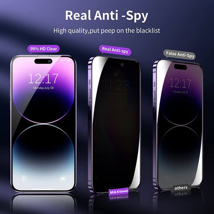 Privacy Tempered Glass Screen Protector for iPhone 16/15/14/13/12/11 Pro Max/XR