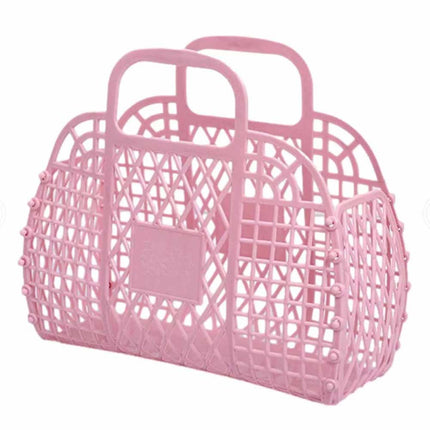 Reusable Jelly Tote Beach Bag Gift Basket for Girls Bright Purse