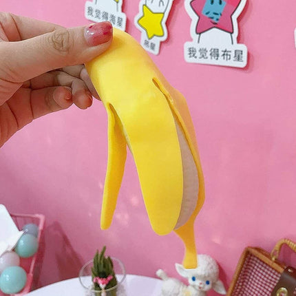 2 Pack Slow Rising Peeled Banana Squishy Toy, Soft Simulation Stress Relief Fidget