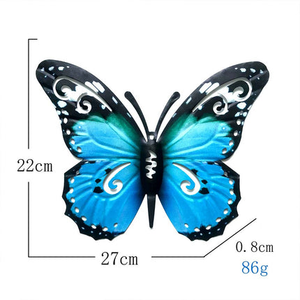 Metal 3D Butterfly Garden Wall Art for Home Decor 22x27cm
