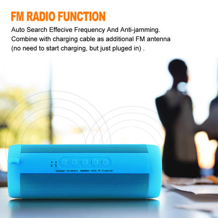 Portable Waterproof BT Subwoofer w/ TF Card, Radio & Flashlight