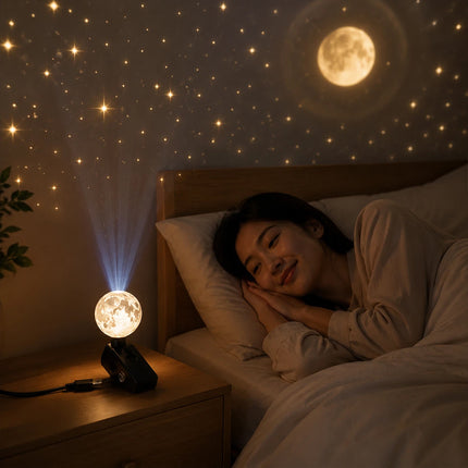 Plug & Play HD Star Projector USB 360° Rotating for Halloween Christmas