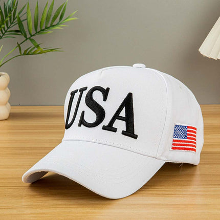 USA Donald Trump Hat #45-47 Flag Print Strapback Cap President Logo Adjustable New