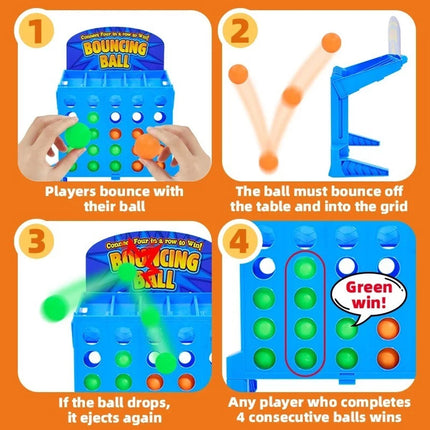 Connect 4 Shots Fast Bounce Ball Travel Game Row Grid Challenge Family Fun