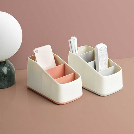 3 Grid Desktop TV Remote Control Holder Storage Box - Table Organizer Tidy Case for Living Room