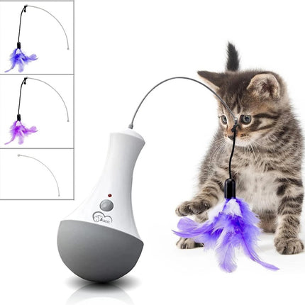 Interactive Cat Feather Toy – Automatic Kitten Teaser for Indoor Play