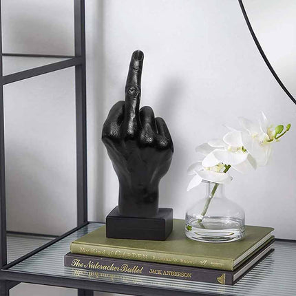 Fun Resin Middle Finger Statue Ornament for Home Office Desk Decor