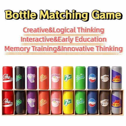 2-Player Duel Board Game: Drink Matching & Bottle Color Guess, 20PCS