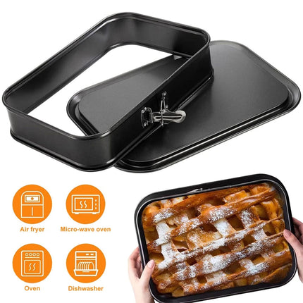 28CM Rectangular Non-Stick Springform Cake Tin Baking Tray