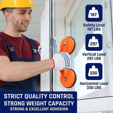 Dual Suction Cup Pad Lifter 50kg Glass Tile Mirror Sucker Puller