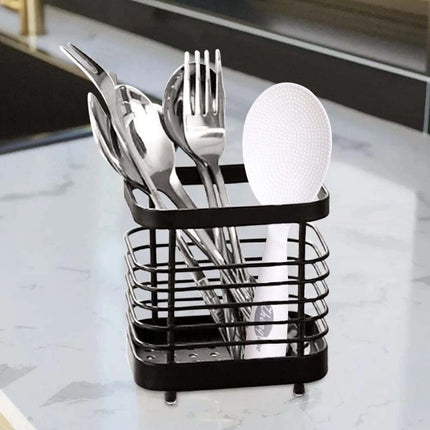 Stainless Steel Cutlery Holder, Kitchen Utensil Pot Drainer Caddy & Sink Tidy