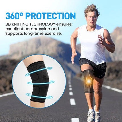 2X Knee Compression Support Sleeve for Patella Arthritis & Gym Pain Relief