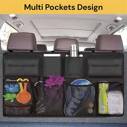 Car Back Seat Organizer with Tablet Pocket - 10-Pocket Hanging Storage for Toys, Books & Travel Essentials