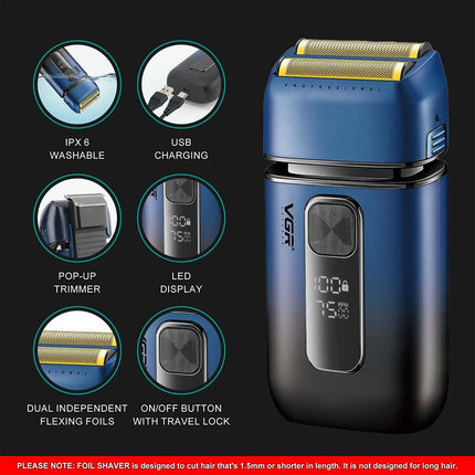 Electric Foil Shaver for Men Cordless Waterproof Shaving Machine Skin Fade