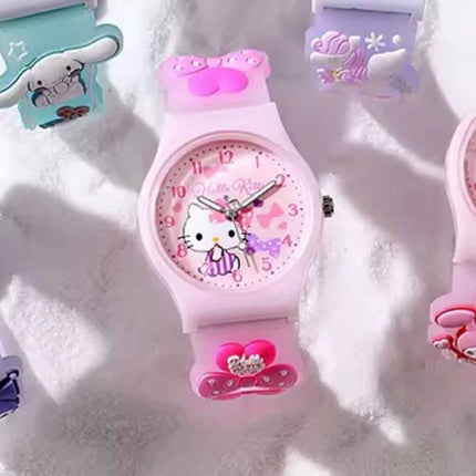 Cartoon Little Girls Watch Kids Cute Kitty Analog Quartz Timepiece