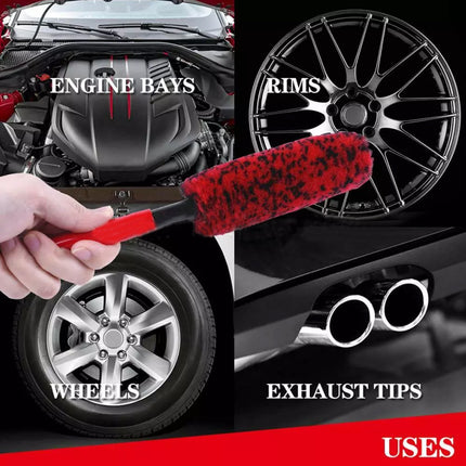 3-Piece Car Wheel Rim Cleaning Brush Set | Heavy-Duty Tire & Alloy Rim Scrubber for Deep Cleaning