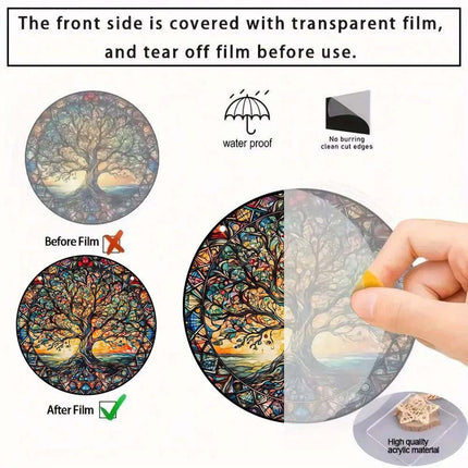 Tree of Life 3Pack Acrylic Hanging Wall Art – Indoor & Outdoor Garden Decor