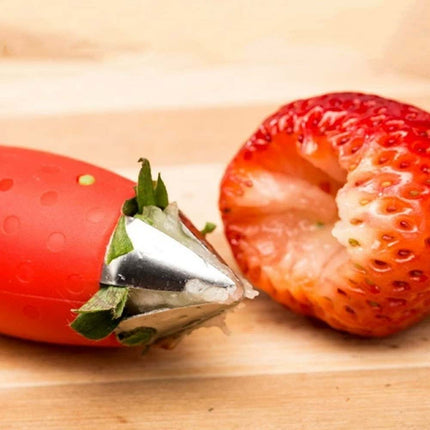 Strawberry Slicer & Corer – Fruit Stem Remover, Leaf Huller Tool