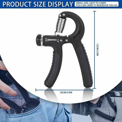 Adjustable Hand Grip Strengthener 5-60 kg, 2 Pack Hand Exerciser