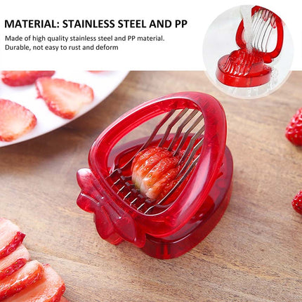 Stainless Steel Strawberry Slicer with Sharp Blade – Fruit Cutter Tool