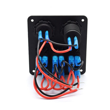 Waterproof 3-Gang 12V/24V Switch Panel with USB Charger for Car, Boat, and RV