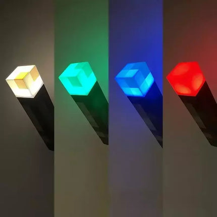 Mini World Craft Game Torch Lamp LED Night Light USB Rechargeable Home Decor Kids Gift