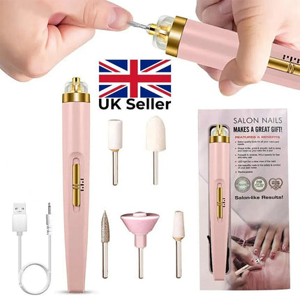 Portable USB Electric Nail Drill Set for Manicure Pedicure