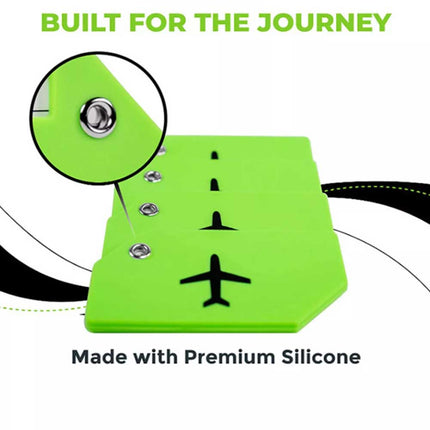 5PCS Silicone Travel Luggage Tags Suitcase ID Address Name Label