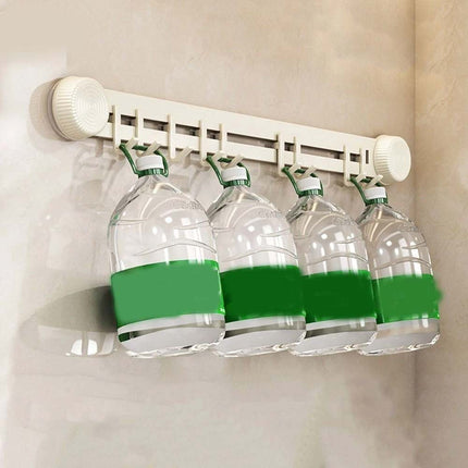 9 Hooks Wall Mounted Suction Hook for Bathroom, Coat, Kitchen Utensil Rack