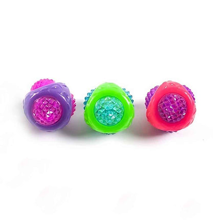 3Pcs Flashing Squeaky Dog Ball – Glows in Dark, Tough Toy