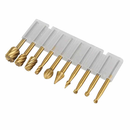 10Pcs HSS Wood Carving Rotary Drill Router Bit Set for Dremel Tools
