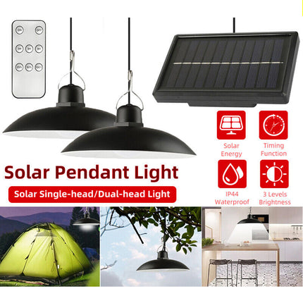 Solar Pendant Light Outdoor Hanging with Remote for Garden Yard Tent
