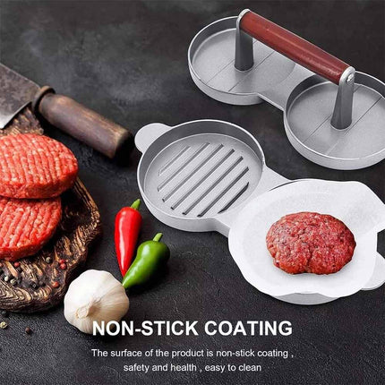 Double Burger Press Non Stick Aluminium Beef Patty Maker for BBQ