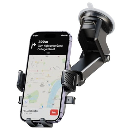 360° Rotating Auto-Clamp Phone Holder with 6.5cm Extendable Arm Universal Fit