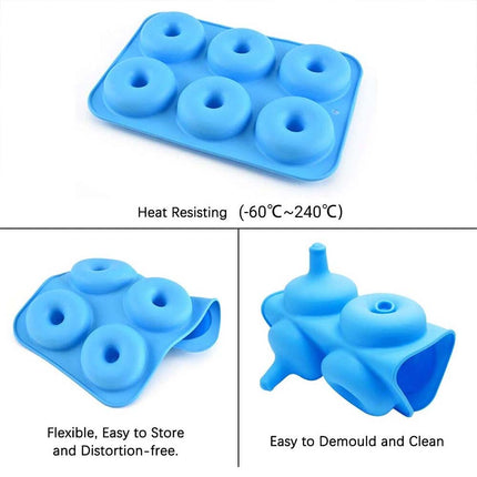 Silicone Donut Molds 3PCS, Non-Stick Baking Tray for Muffin, Chocolate, Cake, Cookie Doughnut