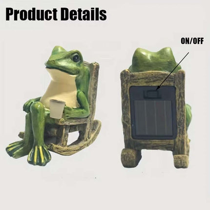 Solar Powered Mini Frog LED Garden Statue for Indoor & Outdoor Decor