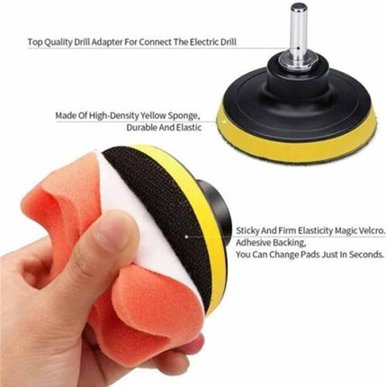 22Pcs Car Polishing Pads Kit - 5 Inch Buffing & Waxing Pads Set with Backing Plate for Drill/Polisher